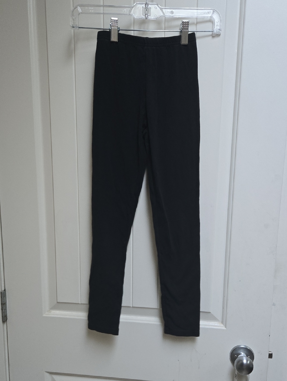 Kids Black Stretch Leggings Size 8-10 Basic Minimalist